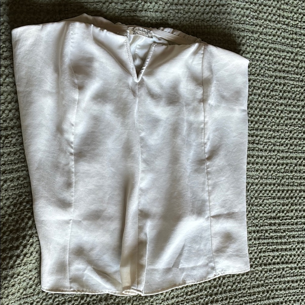 Free People Elegant White Satin Top